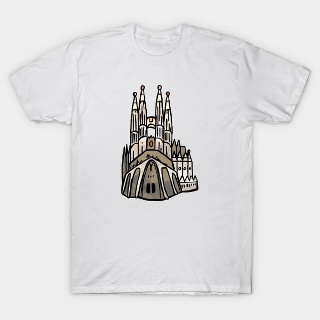 Barcelona Sagrada Familia T-Shirt by aterkaderk